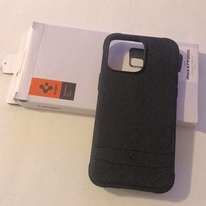Spigen case for iphone 14 pro max never used with two tempered glass screen